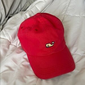 Vineyard Vines Red Cap with Whale Logo